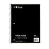 5-Subject Notebook, Wide Ruled, 180 Sheets, Assorted Colors, Pack of 3