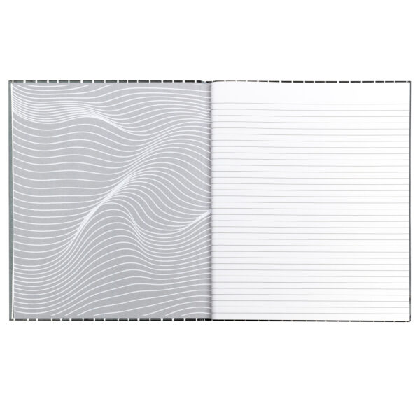 Professional Hardbound Notebook, 96 Page, College Ruled, 8-1-2" x 10-7-8", Charcoal & White Stripes, Pack of 2