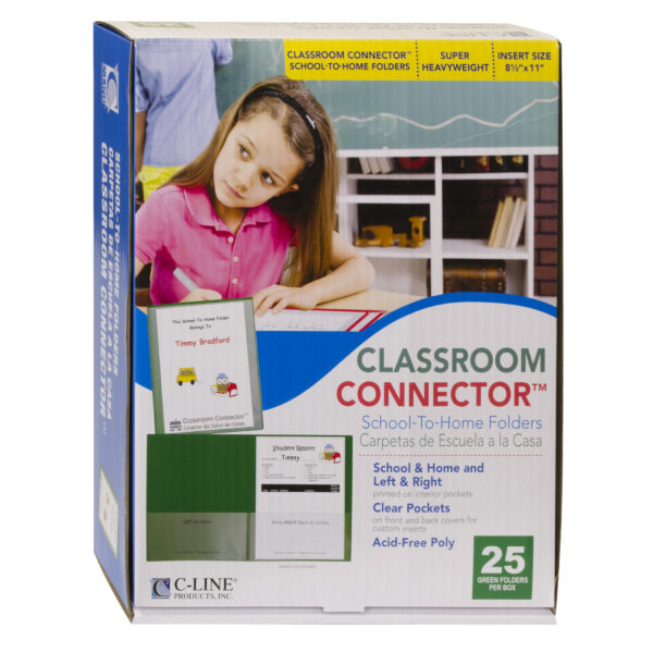 Classroom Connector School-To-Home Folders, Green, Box of 25