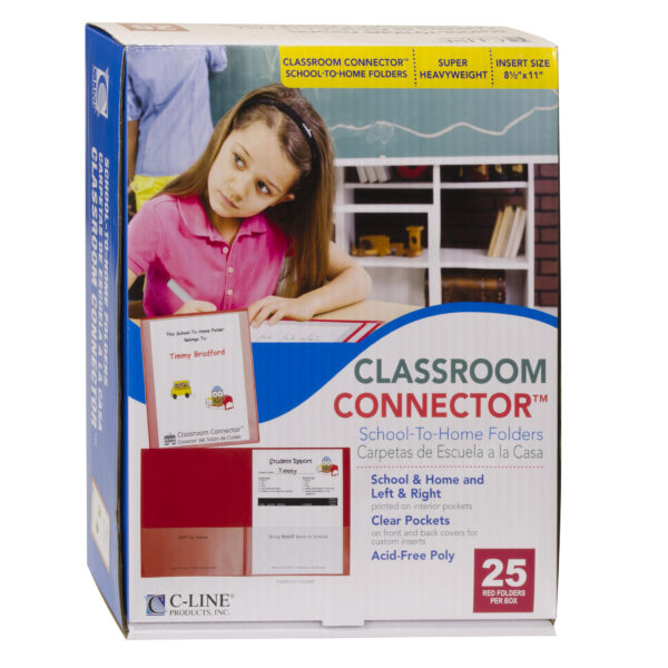 Classroom Connector School-To-Home Folder, Red, Box of 25