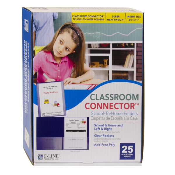 Classroom Connector School-To-Home Folder, Blue, Box of 25