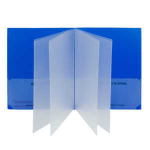 Classroom Connector Multi-Pocket Folders, Blue, Box of 15