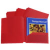 Two-Pocket Poly Portfolios with Three-Hole Punch, Red, Box of 25