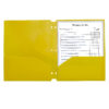 Two-Pocket Heavyweight Poly Portfolio Folder with Three-Hole Punch, Yellow, Pack of 25