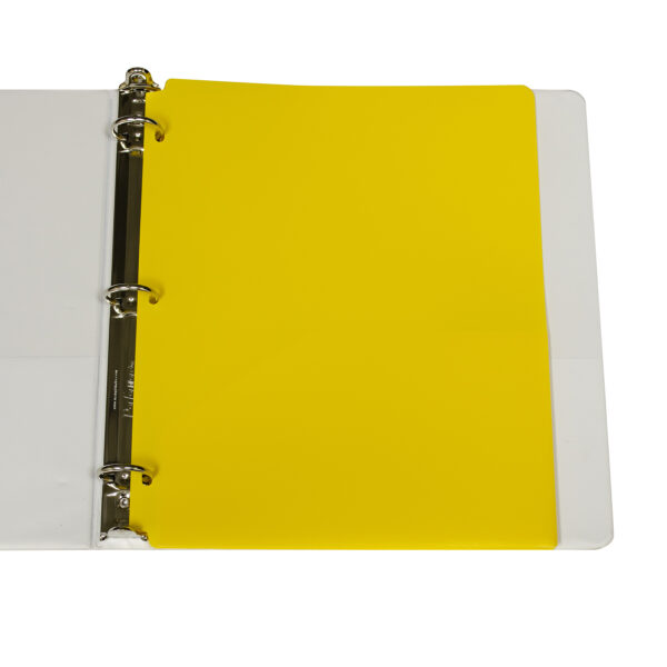 Two-Pocket Heavyweight Poly Portfolio Folder with Three-Hole Punch, Yellow, Pack of 25