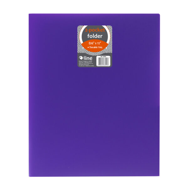 Two-Pocket Heavyweight Poly Portfolio Folder, Purple, Pack of 25