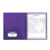 Two-Pocket Heavyweight Poly Portfolio Folder with Prongs, Purple, Pack of 25