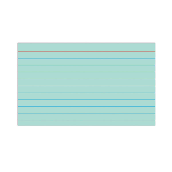 Index Cards, 3" x 5", Assorted Colors, Ruled, 100 Per Pack, 10 Packs