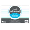 Index Cards, 5" x 8", White, Ruled, 25 Per Pack, 10 Packs