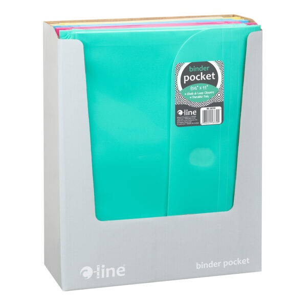 Binder Pocket, Side Loading, Assorted, Pack of 18