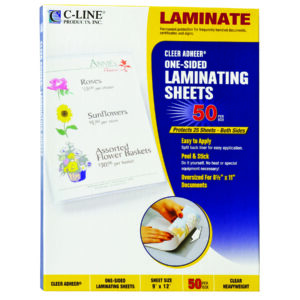 Heavyweight Cleer Adheer Laminating Sheets, Clear, 9" x 12", Box of 50