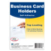 Self-Adhesive Business Card Holder, Top Load, 2" x 3-1-2", 10 Per Pack, 5 Packs