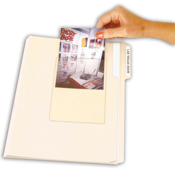 Peel & Stick Photo Holders, Clear, 4" x 6", 10 Per Pack, 5 Packs