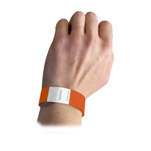 DuPont Tyvek Security Wristbands, Orange, 100 Per Pack, 2 Packs