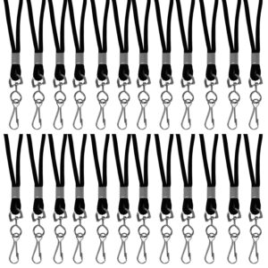 Standard Lanyard, Black, Swivel Hook, Pack of 24