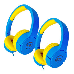 KB2 Premium Kids Headphones, Blue, Pack of 2