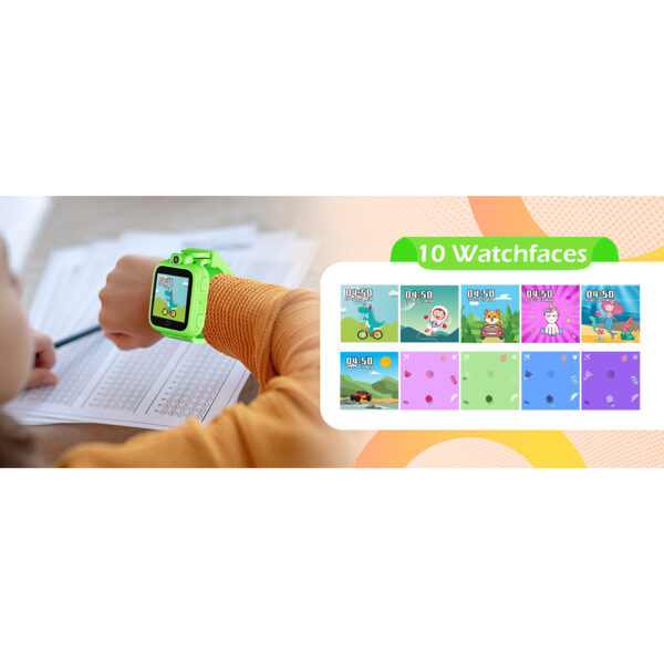 KW1 Smart Watch for Kids with Educational Games, HD Touch Screen, Camera, and MP3 Music Player, Green