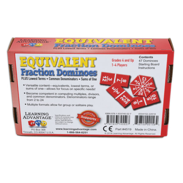 Equivalent Fraction Dominoes, Pack of 2