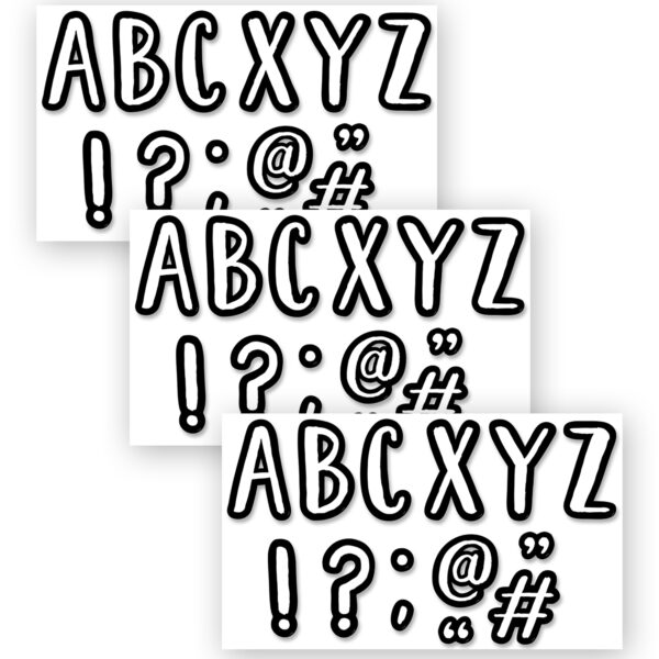 Cafe 7 Inch Designer Letters, 114 Pieces Per Pack, 3 Packs