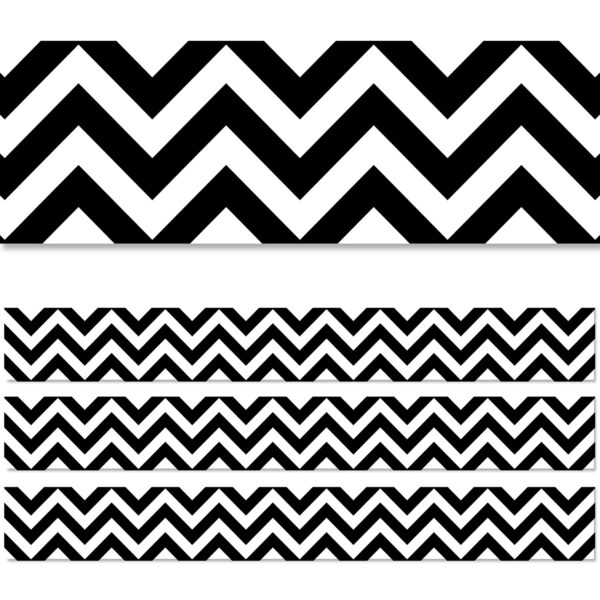 Black Chevron EZ Border, 48 Feet, 3 Packs