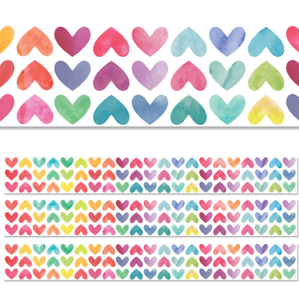 Colorful Hearts EZ Border, 48 Feet, 3 Packs