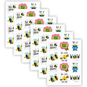 Bees Rewards Stickers, 1-1-2", 60 Per Pack, 6 Packs