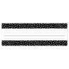 Messy Dots on Black Name Plates, 9-1-2" x 3-1-4", 36 Per Pack, 6 Packs