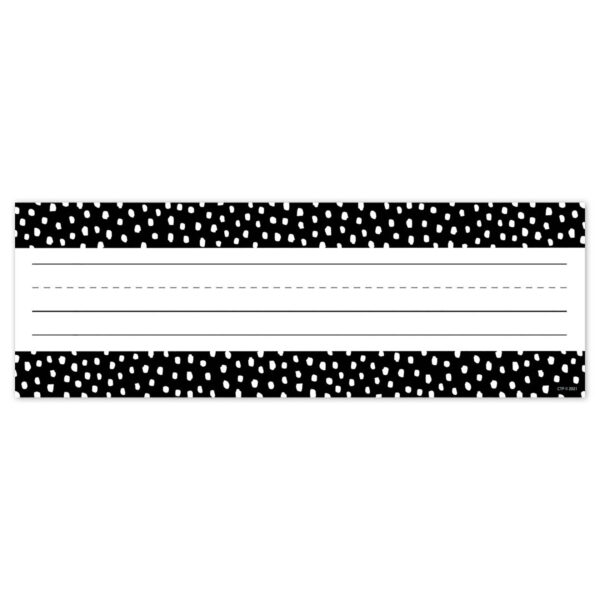 Messy Dots on Black Name Plates, 9-1-2" x 3-1-4", 36 Per Pack, 6 Packs