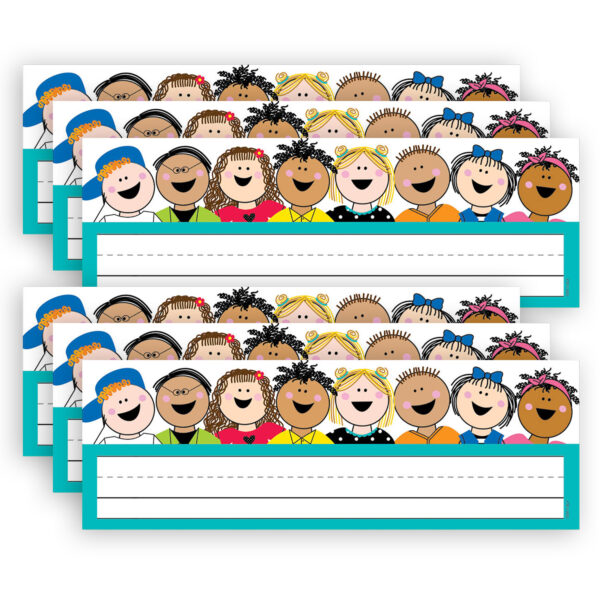 Stick Kids Name Plates, 9-1-2" x 3-1-4", 36 Per Pack, 6 Packs