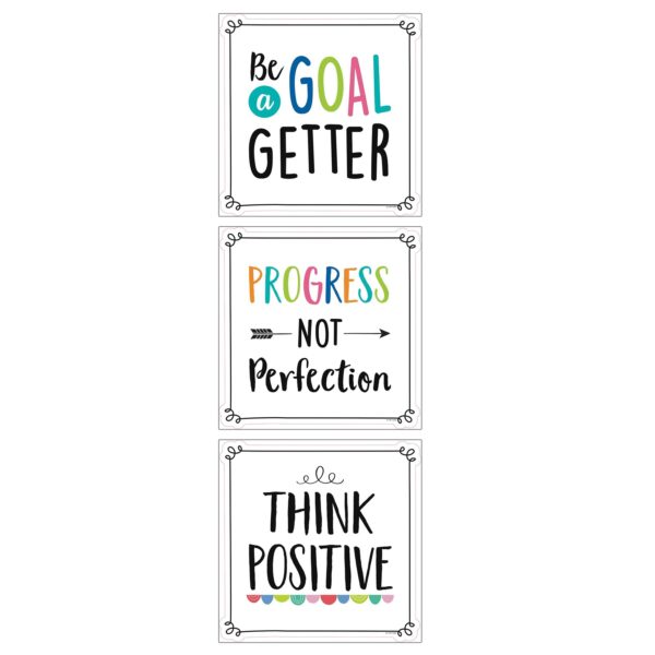 Positive Mindset 10" Designer Cut-Outs, 12 Per Pack, 3 Packs