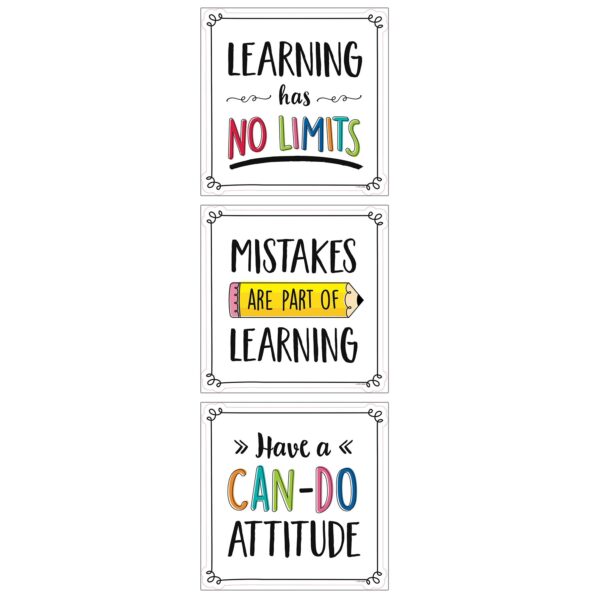 Positive Mindset 10" Designer Cut-Outs, 12 Per Pack, 3 Packs