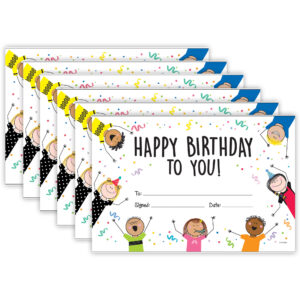 Stick Kids Happy Birthday Awards, 30 Per Pack, 6 Packs