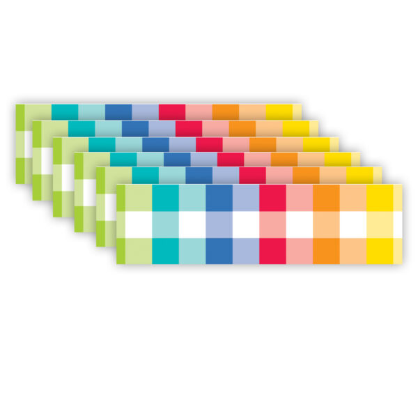 Core Decor Rainbow Buffalo Check EZ Border, 48 Feet Per Pack, 3 Packs