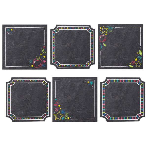 Colorful Chalk Cards 6 Inch Designer Cut-Outs, 36 Per Pack, 3 Packs