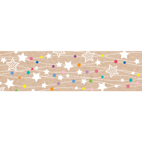 Krafty Pop Colorful Kraft Stars on Strings EZ Border, 48 Feet Per Pack, 3 Packs