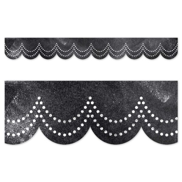 Chalk It Up! Dotted Scallops EZ Border, 48 Feet Per Pack, 3 Packs