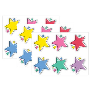 Star Bright Stars 6" Designer Cut-Outs, 36 Per Pack, 3 Packs