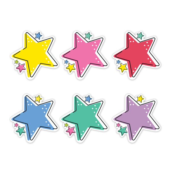 Star Bright Stars 6" Designer Cut-Outs, 36 Per Pack, 3 Packs