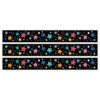 Star Bright Colorful Stars on Black EZ Border, 48 Feet Per Pack, 3 Packs