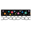 Star Bright Colorful Stars on Black EZ Border, 48 Feet Per Pack, 3 Packs