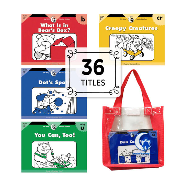 Itty Bitty Phonics Readers Set, 36 Books with Carrying Case