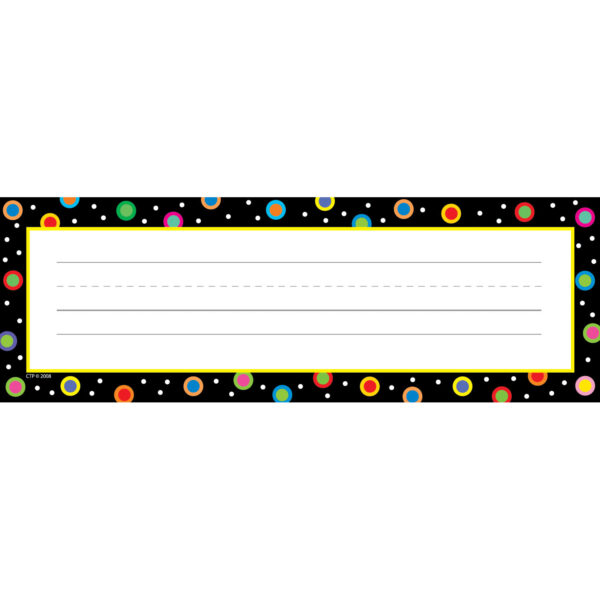 Dots on Black Name Plates, 36 Per Pack, 6 Packs