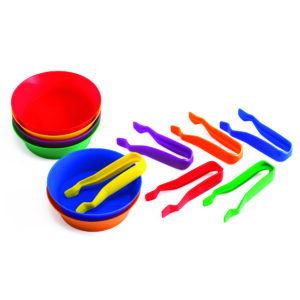 Sorting Bowls & Tweezers - Set of 12 - 18m+ - 6 Colors