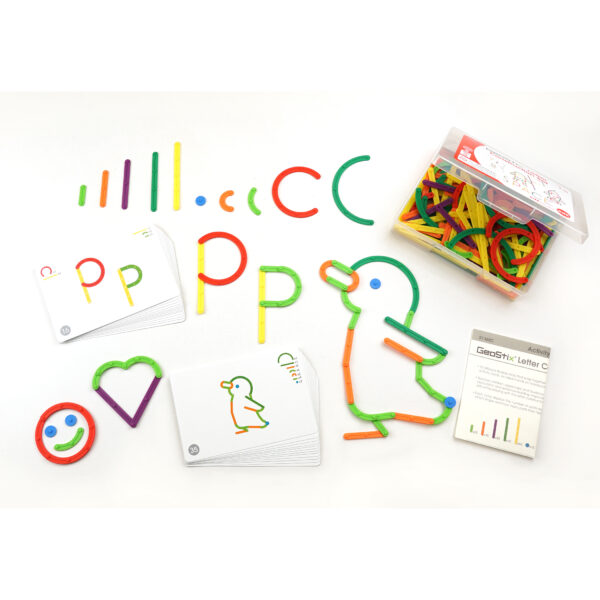 GeoStix Letter Construction Set - 200 Connecting Sticks - 50 Activities