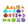 Rainbow Glitter Shapes - Set of 21 - 7 Colors - Explore Colors and Early Geometry