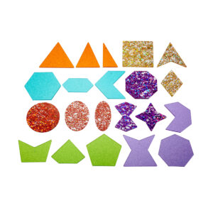 Rainbow Glitter Shapes - Set of 21 - 7 Colors - Explore Colors and Early Geometry