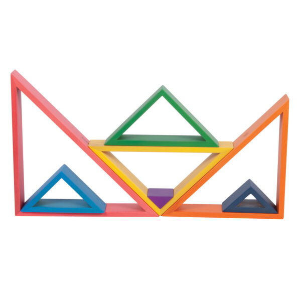 Wooden Rainbow Architect Triangles - Set of 7