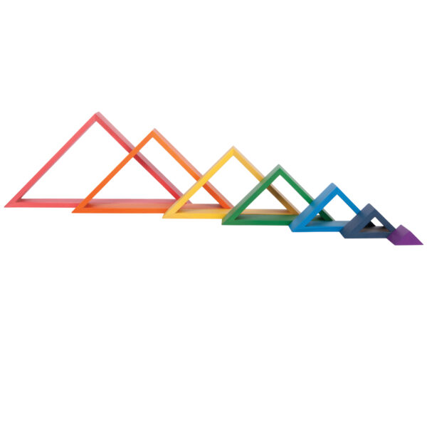 Wooden Rainbow Architect Triangles - Set of 7