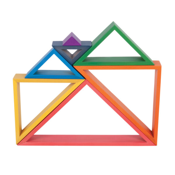 Wooden Rainbow Architect Triangles - Set of 7