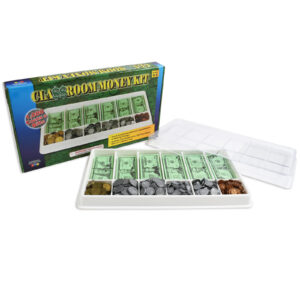 Classroom Money Kit - Set of 1,000 Bills & Coins - Storage Tray and Lid